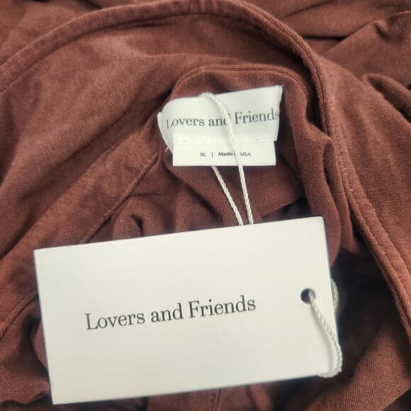 Lovers + Friends Bernie Crop Top Brown Size XL Long Sleeve Button Down NWT - Picture 5 of 6